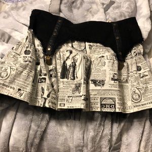 Puffy skirt w/ vintage news paper pattern & garter